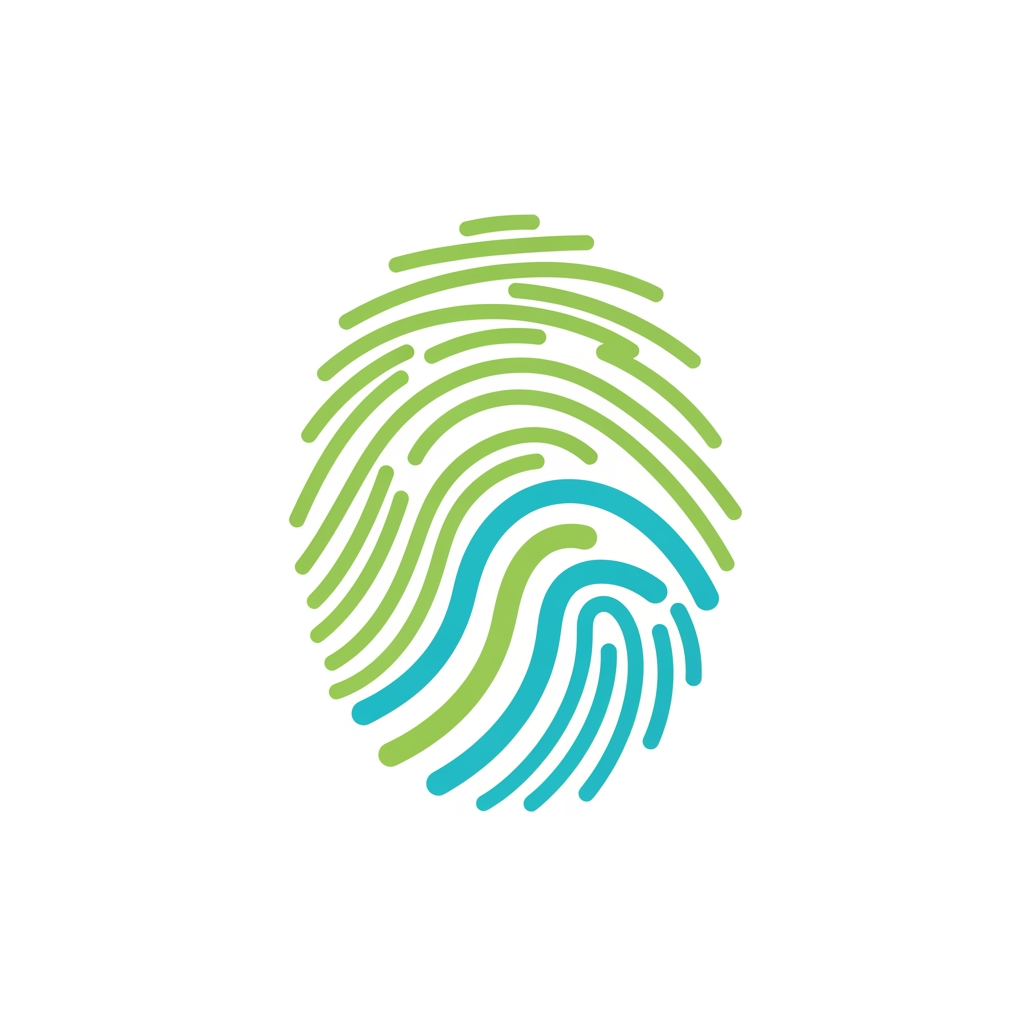 AI Design for The fingerprint represents the individual, while one selected fingerprint line becomes a continuous path through the mark. The path could contain only 3–4 subtle moments or transitions—not obvious dots and icons. Concept: Every person has a unique health journey, and Healthiya keeps its complete story connected. This combination covers almost everything: personalization, identity, timeline, history, and continuity. Risk: If it looks too much like a real fingerprint, it will communicate authentication or cybersecurity. The mark should use only 3–5 abstract flowing lines.
@Create image
make this logo but using this color combination #60BF74 & #2BB4B7