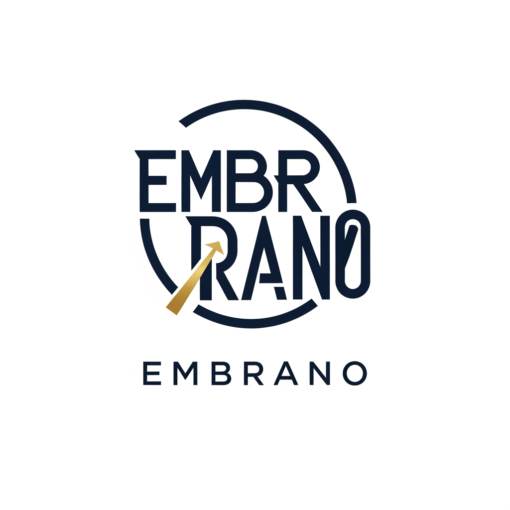 AI Design for Create a world-class luxury logo for the brand "EMBRANO".
Design a unique abstract monogram by intelligently combining the letters E, M, B, R, A, N, and O into one iconic geometric symbol. The monogram should be clean, bold, memorable, and instantly recognizable, using perfect symmetry, negative space, and precise geometric construction. Create a premium corporate identity that feels timeless and globally recognizable.
Incorporate a sleek circular ring that partially surrounds the monogram, blending seamlessly with the letter structure. Integrate a sophisticated upward angular line inside the icon to represent innovation, business growth, leadership, success, and future vision. The symbol should appear balanced, minimal, and powerful.
Typography should use a custom modern sans-serif wordmark reading "EMBRANO" with perfect kerning, elegant proportions, and luxury branding aesthetics.
Use only two colors:
• Deep Navy Blue (#0F2D5C)
• Metallic Gold (#C89A2B)
White background only.
Style:
Minimalist, Modern, Luxury, Corporate, Geometric, Monogram, Swiss Design, Bauhaus Influence, Golden Ratio, Grid-Based Construction, Negative Space, Iconic Brand Identity, Premium Vector Logo, Flat Design, Clean Lines, Precision Geometry, Elegant Symmetry, Fortune 500 Style Branding.
The logo must be:
• Original and unique
• Highly memorable
• Instantly recognizable
• Scalable from favicon to billboard
• Suitable for technology, finance, AI, consulting, startup, and enterprise brands
• Professional SVG vector style
• Perfect visual balance
• Award-winning branding quality
Avoid:
Clipart, generic icons, stock symbols, unnecessary decoration, gradients, 3D effects, shadows, mockups, textures, bevels, glows, watermarks, background graphics, overly complex details, copied designs.
Output:
Ultra-clean premium vector logo, centered composition, high contrast, Adobe Illustrator quality, Behance featured branding, Dribbble award-winning style, global brand identity. masterpiece, best quality, award-winning logo, iconic brand mark, luxury identity, geometric perfection, Swiss typography, premium visual identity, modern emblem, futuristic monogram, clean vector artwork, Fortune 500 branding, pentagram style branding, landor inspired, interbrand quality, minimal masterpiece, elegant negative space, timeless logo, global brand symbol.