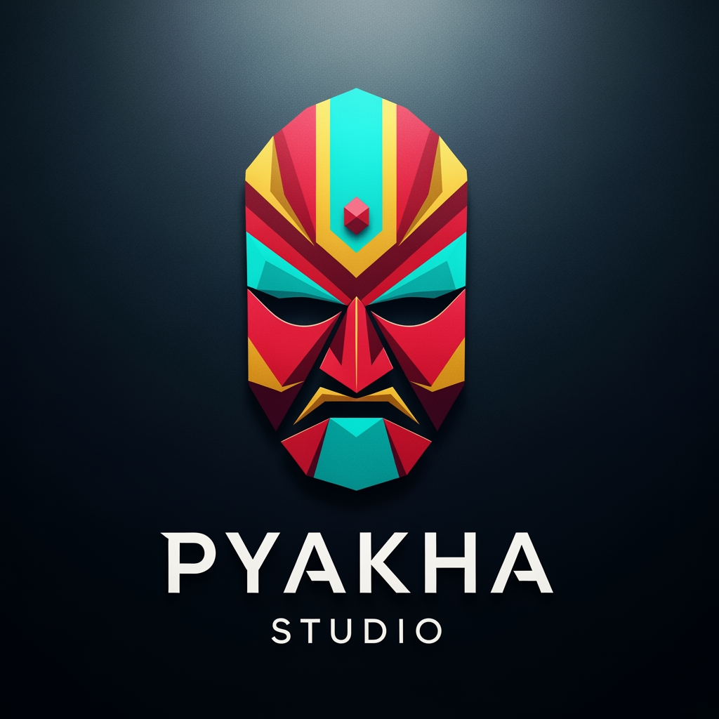AI Design for What if the Pyakha logo was inspired by the Pyakha mask itself — the actual Newari masked dance? Abstract, stylized, bold. Something nobody has ever seen as a studio logo. Like how the Pixar lamp is unexpected but perfect.
A stylized Newari mask as the icon — modern, geometric, simplified — with your studio name underneath. That would make people stop and ask "what is that?" — exactly like Disney's castle does.
on this generate me a logo for the pyakha studio
pyakha studio is a 3d animation studio at present days they provide service like product advertisement and in future they are planing to make in house film