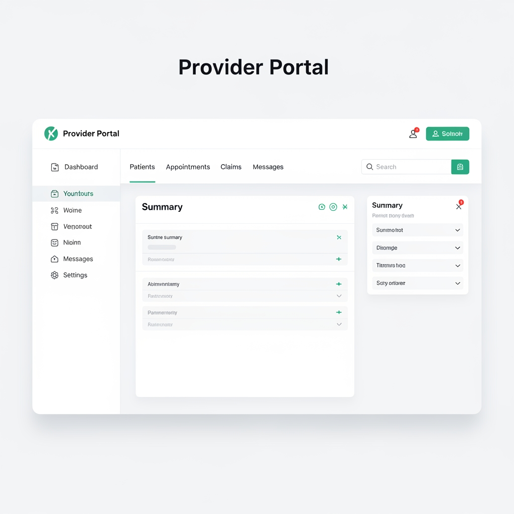 AI Design for it should be named as provider portal and keep it simple as it is