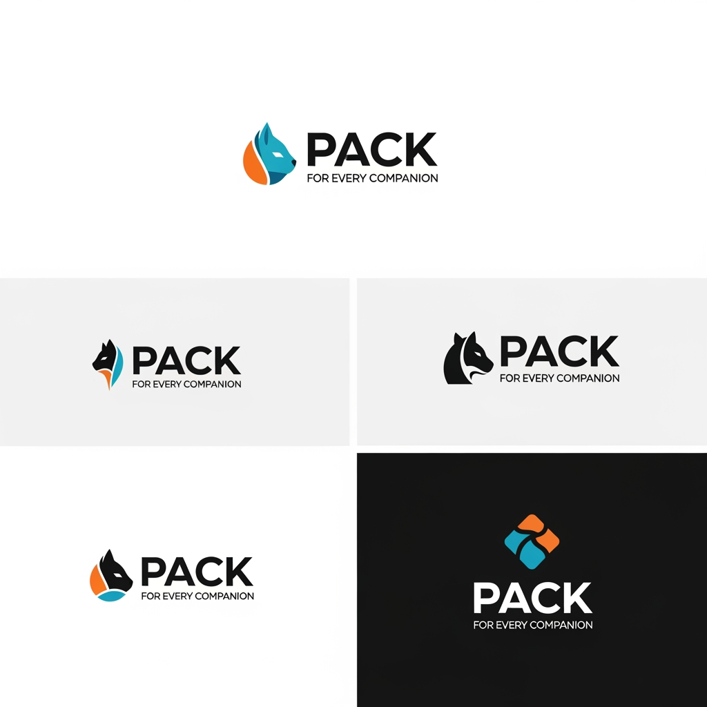 AI Design for Design a modern, professional logo for a brand named “PACK” with the tagline “For Every Companion.”
Brand Context:
PACK is a clean, trustworthy, and scalable brand (likely in the pet/companion ecosystem), so the logo should feel premium, minimal, and reliable, not playful or cartoonish. It should work well for a startup that could grow into a large platform.
Style Direction:
Minimalist, sleek, and highly professional
Inspired by modern tech/startup branding (like health-tech or platform companies)
Avoid clutter, gradients, or overly complex illustrations
Strong emphasis on clarity and brand recall
Typography:
Use a clean, sans-serif font similar to the current PACK branding
Bold or semi-bold weight for “PACK” to make it dominant
Ensure spacing (kerning) is balanced and intentional
The tagline “For Every Companion” should be smaller, lighter, and neatly aligned under or beside the brand name
Color Palette:
Use the same deep green tone as the existing logo (primary brand color)
Background: white or very light neutral
Optional: subtle grayscale tones for variation, but keep it mostly monochromatic
Logo Mark / Icon:
Include a simple, modern icon that complements the name PACK
Ideas to explore (keep subtle, not literal or cartoonish):
Abstract representation of connection, care, or grouping (“pack”)
Minimal pet/companion symbolism (very refined, not obvious)
Geometric or rounded-square icon similar to app branding
Icon should work both:
As part of the full logo
As a standalone app icon / favicon
Layout Variations:
Generate 2–3 variations:
Horizontal layout (icon + PACK + tagline)
Stacked layout (icon above, text below)
App-style icon version (just symbol + “P” or abstract mark)
Overall Feel:
Confident, calm, and premium
Should look like a funded startup’s logo, not a school project
Something that would fit naturally alongside brands like health-tech or platform companies
Output Requirements:
High-resolution
Clean edges, vector-style
Balanced spacing and alignment
White background