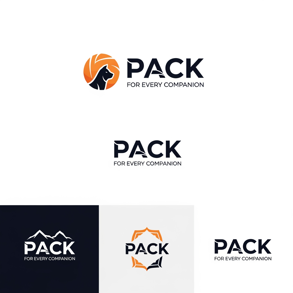 AI Design for Design a modern, professional logo for a brand named “PACK” with the tagline “For Every Companion.”
Brand Context:
PACK is a clean, trustworthy, and scalable brand (likely in the pet/companion ecosystem), so the logo should feel premium, minimal, and reliable, not playful or cartoonish. It should work well for a startup that could grow into a large platform.
Style Direction:
Minimalist, sleek, and highly professional
Inspired by modern tech/startup branding (like health-tech or platform companies)
Avoid clutter, gradients, or overly complex illustrations
Strong emphasis on clarity and brand recall
Typography:
Use a clean, sans-serif font similar to the current PACK branding
Bold or semi-bold weight for “PACK” to make it dominant
Ensure spacing (kerning) is balanced and intentional
The tagline “For Every Companion” should be smaller, lighter, and neatly aligned under or beside the brand name
Color Palette:
Use the same deep green tone as the existing logo (primary brand color)
Background: white or very light neutral
Optional: subtle grayscale tones for variation, but keep it mostly monochromatic
Logo Mark / Icon:
Include a simple, modern icon that complements the name PACK
Ideas to explore (keep subtle, not literal or cartoonish):
Abstract representation of connection, care, or grouping (“pack”)
Minimal pet/companion symbolism (very refined, not obvious)
Geometric or rounded-square icon similar to app branding
Icon should work both:
As part of the full logo
As a standalone app icon / favicon
Layout Variations:
Generate 2–3 variations:
Horizontal layout (icon + PACK + tagline)
Stacked layout (icon above, text below)
App-style icon version (just symbol + “P” or abstract mark)
Overall Feel:
Confident, calm, and premium
Should look like a funded startup’s logo, not a school project
Something that would fit naturally alongside brands like health-tech or platform companies
Output Requirements:
High-resolution
Clean edges, vector-style
Balanced spacing and alignment
White background
