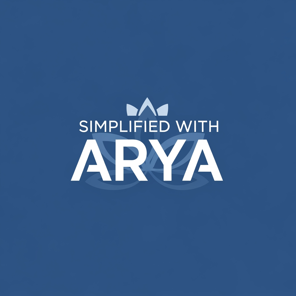 AI Design for create a alogo with text " Simplified with Arya " it is related to upsc make it simple yet meaningful