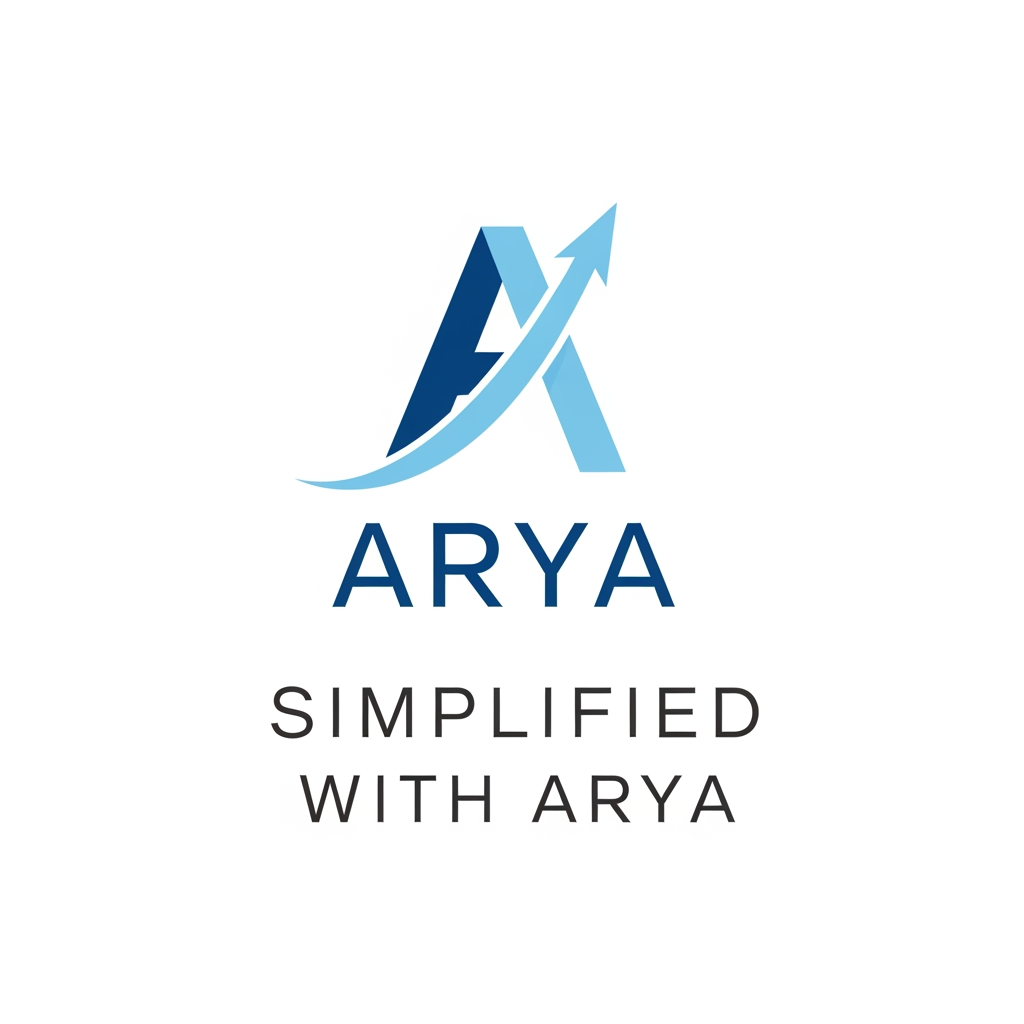 AI Design for create a alogo with text " Simplified with Arya " it is related to upsc make it simple yet meaningful