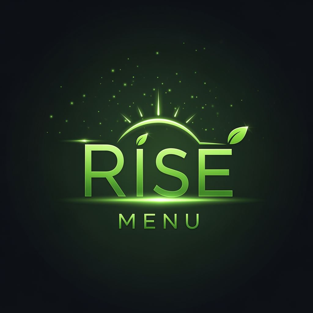 AI Design for Rise Menu logo animated green logo