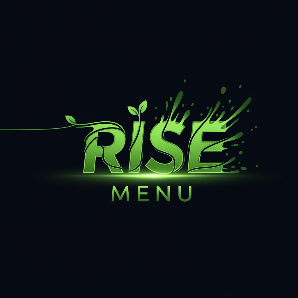 AI Design for Rise Menu logo animated green logo