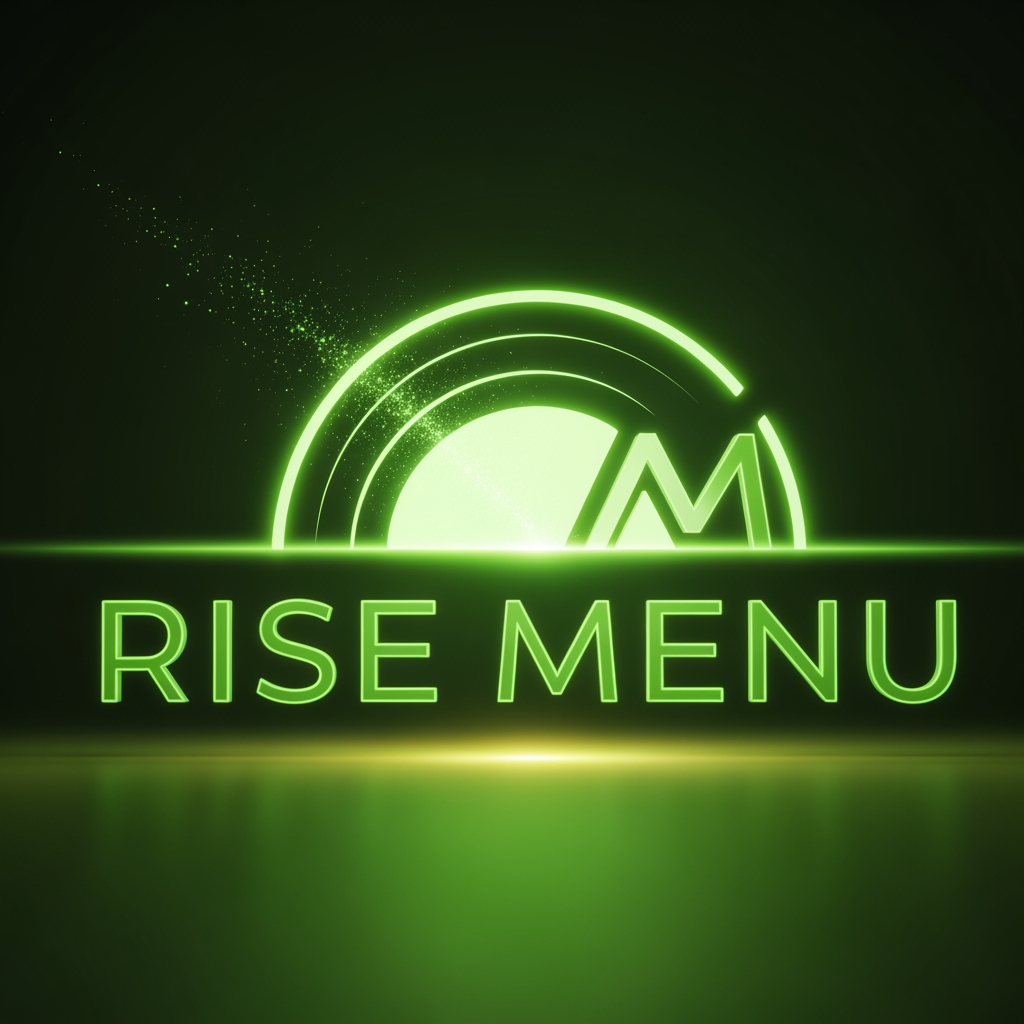 AI Design for Rise Menu logo animated green logo