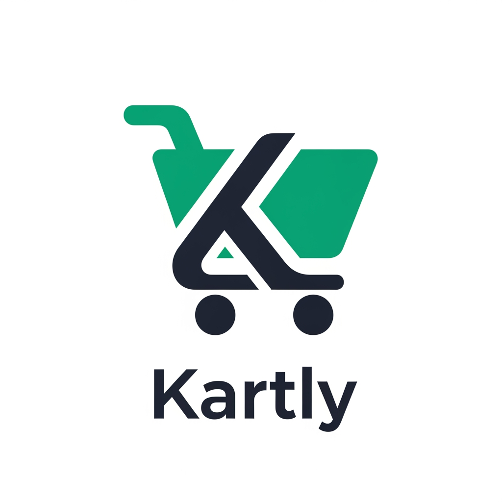 AI Design for Design a modern, premium, minimalist logo for a SaaS company named "Kartly". Kartly is a no-code eCommerce website builder that allows users to visually create, customize, and manage complete online stores without writing any code. Create a clean, memorable icon by combining a shopping cart with the letter "K" or a simple geometric commerce-inspired symbol. Use a flat, professional style with smooth rounded edges, inspired by brands like Shopify, Stripe, Linear, and Vercel. Use an emerald green (#00C875) and dark charcoal (#1F2937) color palette, with a version on a white background and another on a dark background. Choose a modern sans-serif wordmark with excellent readability. The logo should be scalable, recognizable as an app icon, favicon, and website header, and convey trust, innovation, simplicity, and growth. Deliver both icon-only, wordmark-only, and combined horizontal versions in a clean vector style.