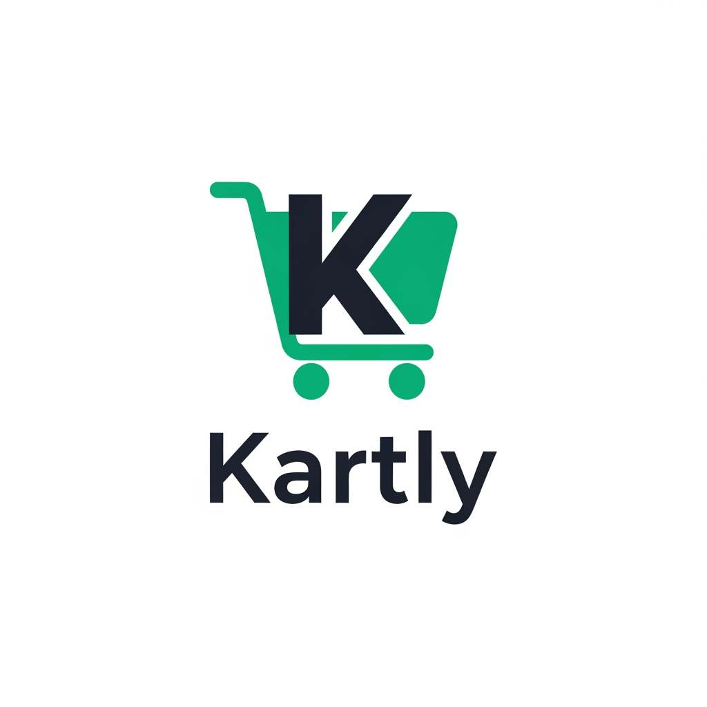 AI Design for Design a modern, premium, minimalist logo for a SaaS company named "Kartly". Kartly is a no-code eCommerce website builder that allows users to visually create, customize, and manage complete online stores without writing any code. Create a clean, memorable icon by combining a shopping cart with the letter "K" or a simple geometric commerce-inspired symbol. Use a flat, professional style with smooth rounded edges, inspired by brands like Shopify, Stripe, Linear, and Vercel. Use an emerald green (#00C875) and dark charcoal (#1F2937) color palette, with a version on a white background and another on a dark background. Choose a modern sans-serif wordmark with excellent readability. The logo should be scalable, recognizable as an app icon, favicon, and website header, and convey trust, innovation, simplicity, and growth. Deliver both icon-only, wordmark-only, and combined horizontal versions in a clean vector style.