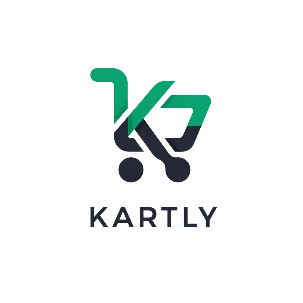AI Design for Design a modern, premium, minimalist logo for a SaaS company named "Kartly". Kartly is a no-code eCommerce website builder that allows users to visually create, customize, and manage complete online stores without writing any code. Create a clean, memorable icon by combining a shopping cart with the letter "K" or a simple geometric commerce-inspired symbol. Use a flat, professional style with smooth rounded edges, inspired by brands like Shopify, Stripe, Linear, and Vercel. Use an emerald green (#00C875) and dark charcoal (#1F2937) color palette, with a version on a white background and another on a dark background. Choose a modern sans-serif wordmark with excellent readability. The logo should be scalable, recognizable as an app icon, favicon, and website header, and convey trust, innovation, simplicity, and growth. Deliver both icon-only, wordmark-only, and combined horizontal versions in a clean vector style.