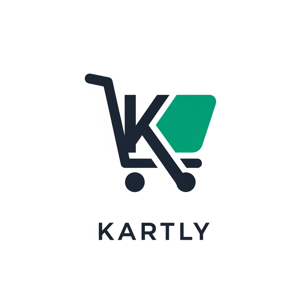AI Design for Design a modern, premium, minimalist logo for a SaaS company named "Kartly". Kartly is a no-code eCommerce website builder that allows users to visually create, customize, and manage complete online stores without writing any code. Create a clean, memorable icon by combining a shopping cart with the letter "K" or a simple geometric commerce-inspired symbol. Use a flat, professional style with smooth rounded edges, inspired by brands like Shopify, Stripe, Linear, and Vercel. Use an emerald green (#00C875) and dark charcoal (#1F2937) color palette, with a version on a white background and another on a dark background. Choose a modern sans-serif wordmark with excellent readability. The logo should be scalable, recognizable as an app icon, favicon, and website header, and convey trust, innovation, simplicity, and growth. Deliver both icon-only, wordmark-only, and combined horizontal versions in a clean vector style.
