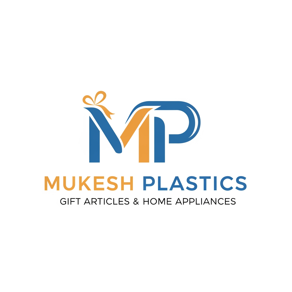 AI Design for Mp is logomain subject is a company based on gift articals and home appliances MP stands for mukesh plastics