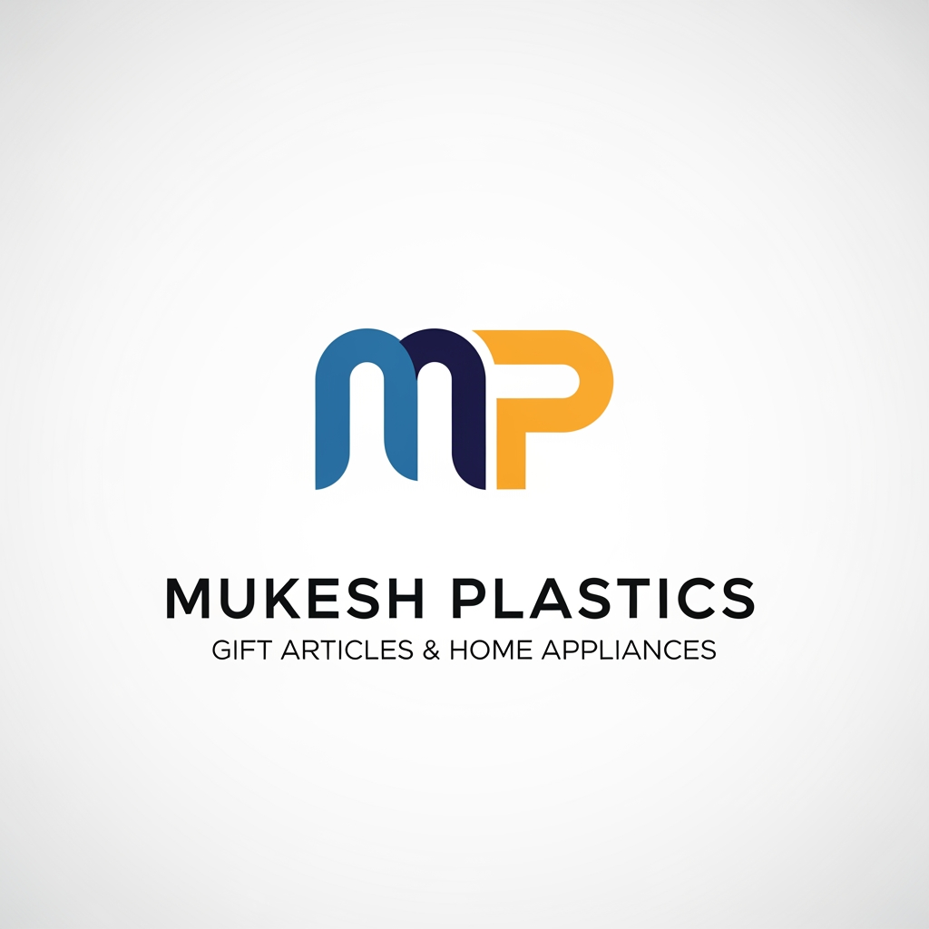 AI Design for Mp is logomain subject is a company based on gift articals and home appliances MP stands for mukesh plastics
