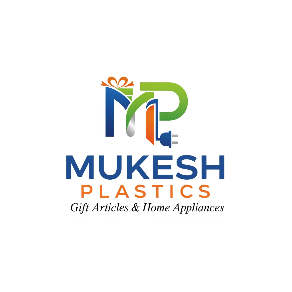 AI Design for Mp is logomain subject is a company based on gift articals and home appliances MP stands for mukesh plastics