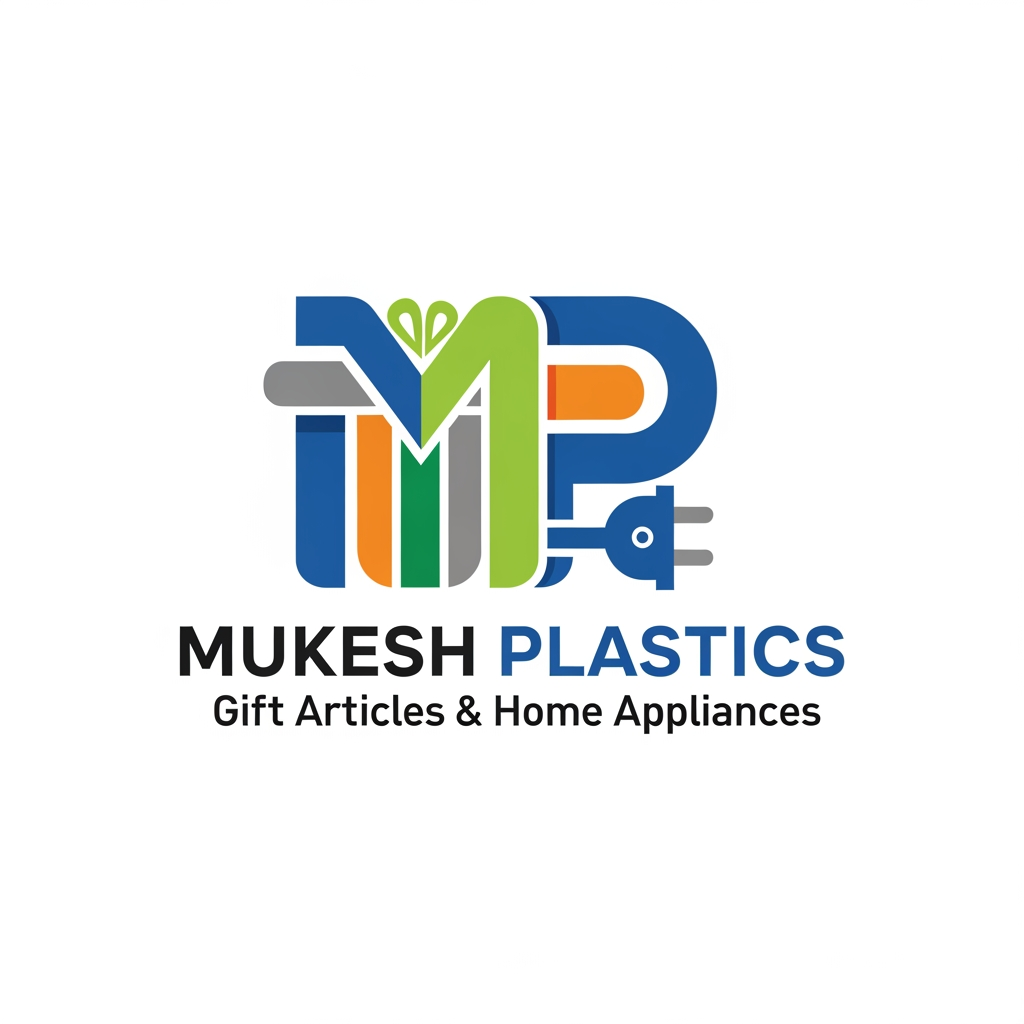 AI Design for Mp is logomain subject is a company based on gift articals and home appliances MP stands for mukesh plastics