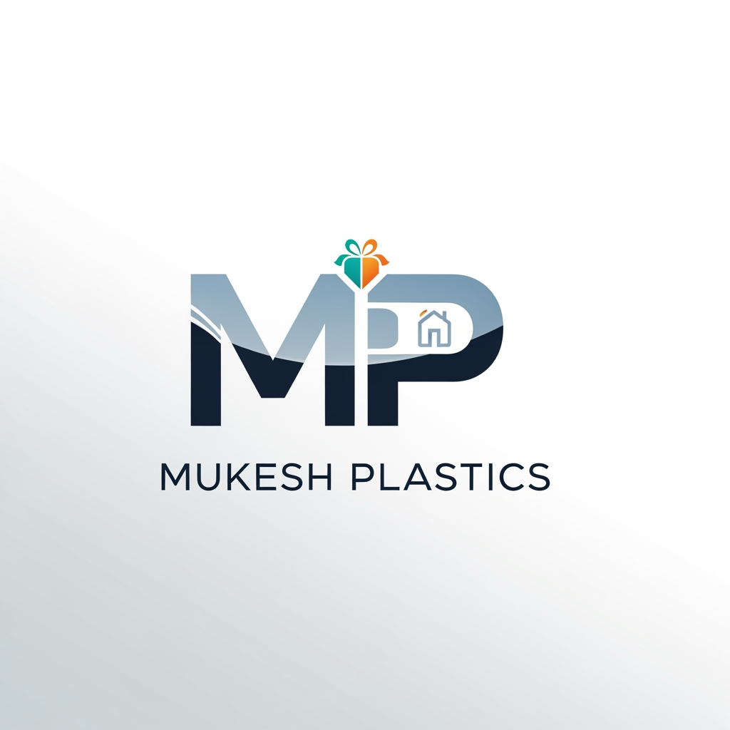 AI Design for Mp is logomain subject is a company based on gift articals and home appliances MP stands for mukesh plastics