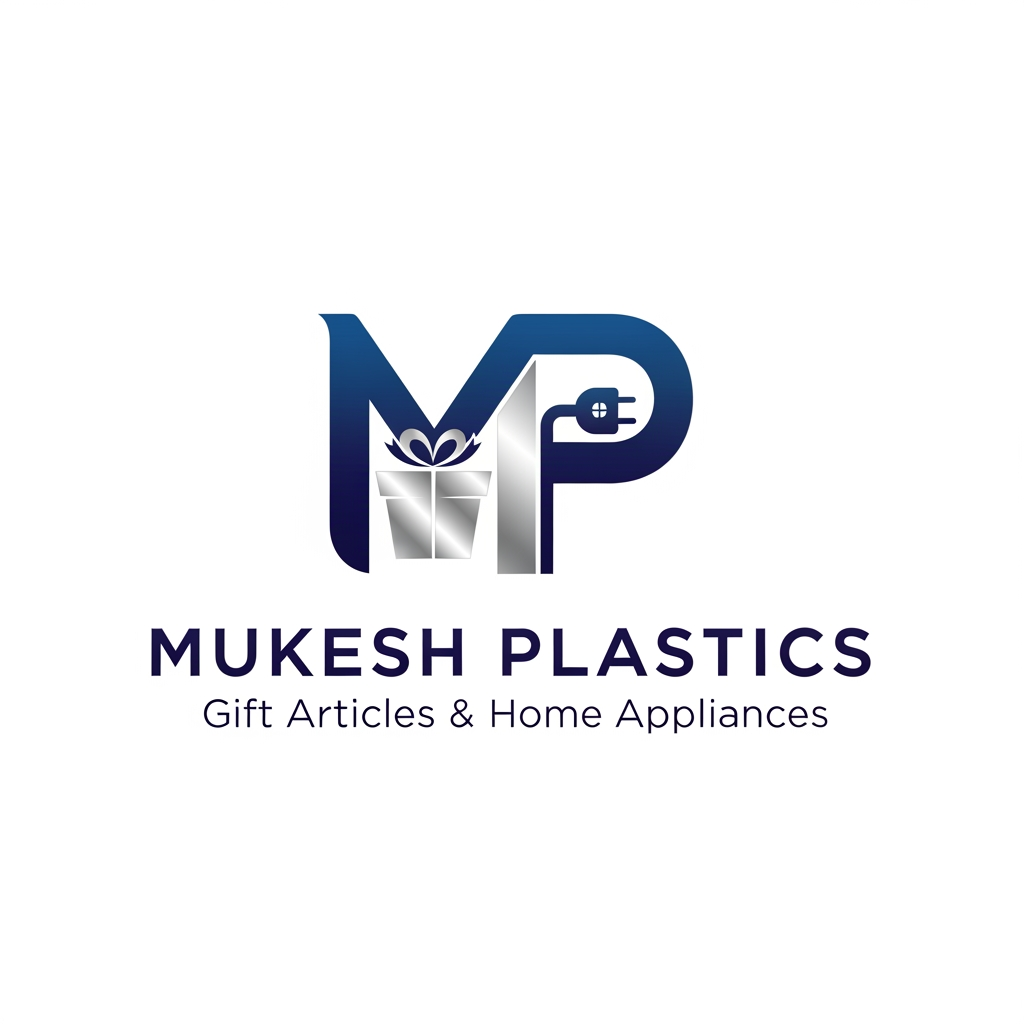AI Design for Mp is logomain subject is a company based on gift articals and home appliances MP stands for mukesh plastics
