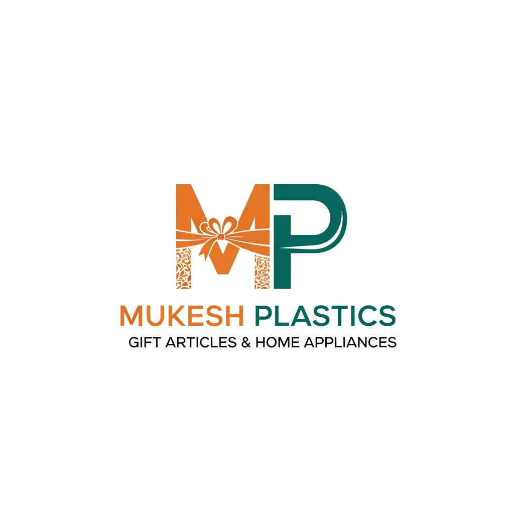 AI Design for Mp is logomain subject is a company based on gift articals and home appliances MP stands for mukesh plastics