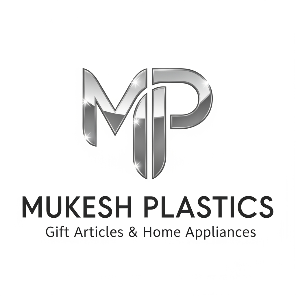 AI Design for Mp is logomain subject is a company based on gift articals and home appliances MP stands for mukesh plastics