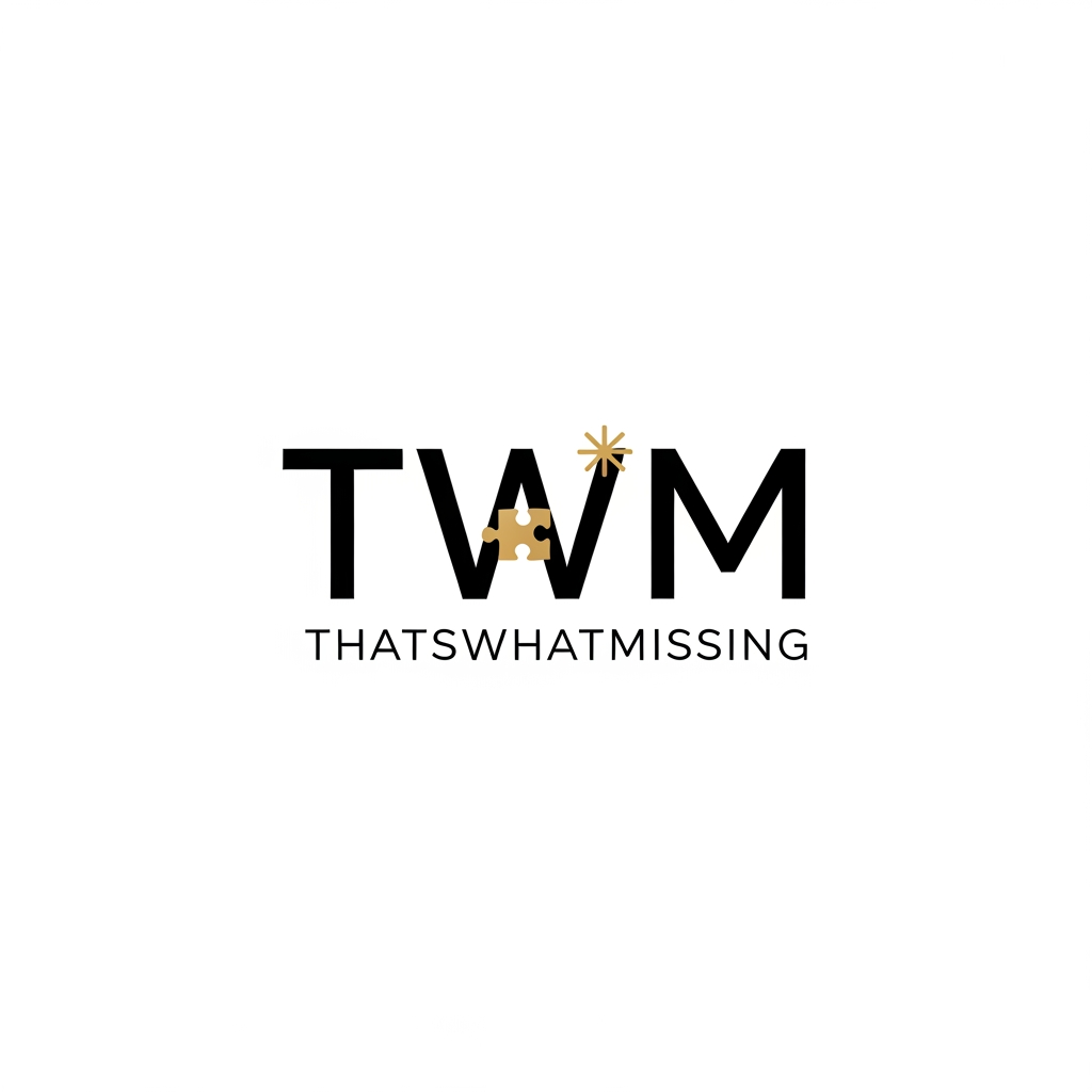 AI Design for I WANTED TO CREATE A LOGO FOR MY COMPANY CALLED AS TWM - ThatsWhatMissing its basically a social media agency brand no i wanted in black and gold
