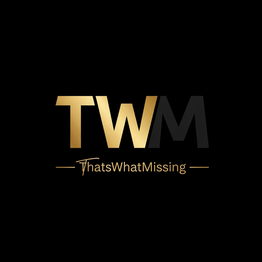 AI Design for I WANTED TO CREATE A LOGO FOR MY COMPANY CALLED AS TWM - ThatsWhatMissing its basically a social media agency brand no i wanted in black and gold