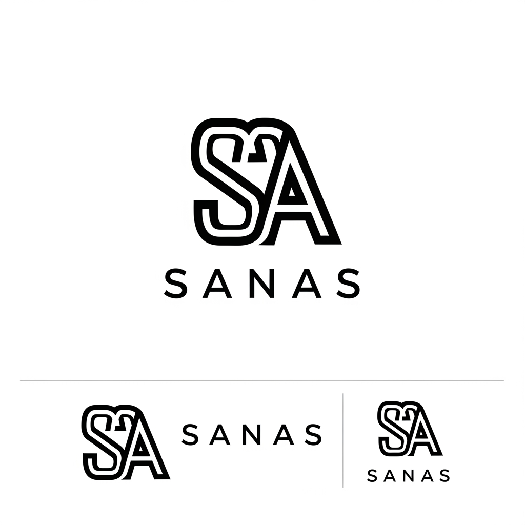 AI Design for Design a world-class minimalist logo for the brand name "SANAS".
The logo should look like it belongs to a global multi-business corporation, not a company from one specific industry. It must be timeless, premium, elegant, iconic, and instantly recognizable.
Style:
• Minimal geometric design
• Luxury branding
• Corporate identity
• Flat vector
• Monoline precision
• Swiss design influence
• Modern but timeless
• Strong visual balance
Requirements:
• Use only the word SANAS or an abstract symbol inspired by the letters.
• Avoid solar, construction, electrical, real estate, technology, leaf, house, gear, lightning, globe, factory, shield, handshake, or generic business icons.
• Create a unique abstract monogram that could become as recognizable as Apple, Nike, Tesla, or Chanel.
• The symbol should work independently without the text.
• Perfect symmetry and clean proportions.
• Designed on a grid.
• Premium typography with custom letter spacing.
Colors:
Black and White only.
Mood:
Confident
Luxury
Global
Innovative
Trustworthy
Premium
Future-ready
Output:
Vector logo on white background with symbol, wordmark, and combined version.