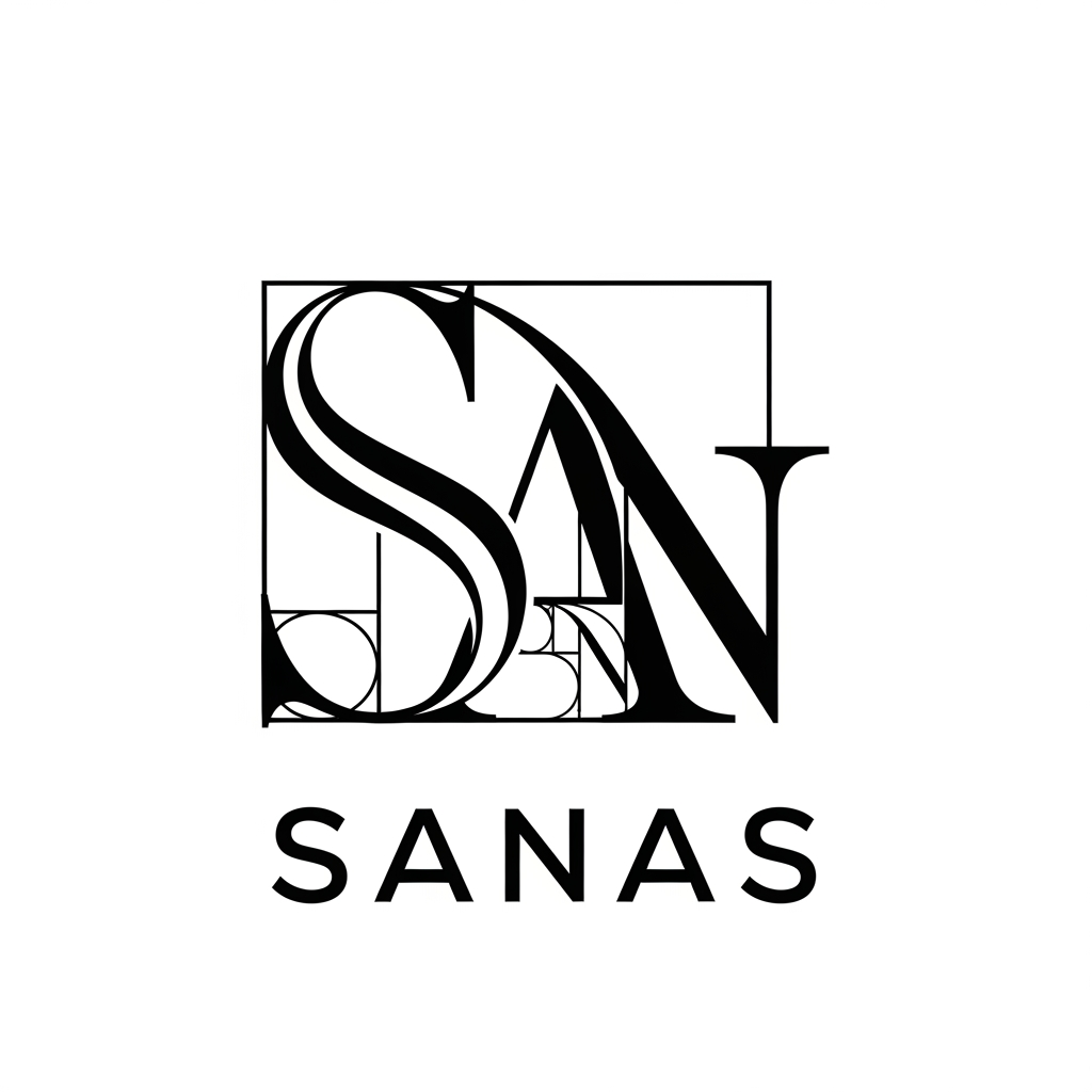 AI Design for Design a luxury corporate logo for SANAS using golden ratio proportions.
The logo should look handcrafted with mathematical precision.
Style:
Swiss minimalism
Golden ratio
Grid-based
Monogram
Modern luxury
Flat vector
Create a symbol that could become an internationally recognizable corporate identity.
Avoid all clichés.
Black & White only.