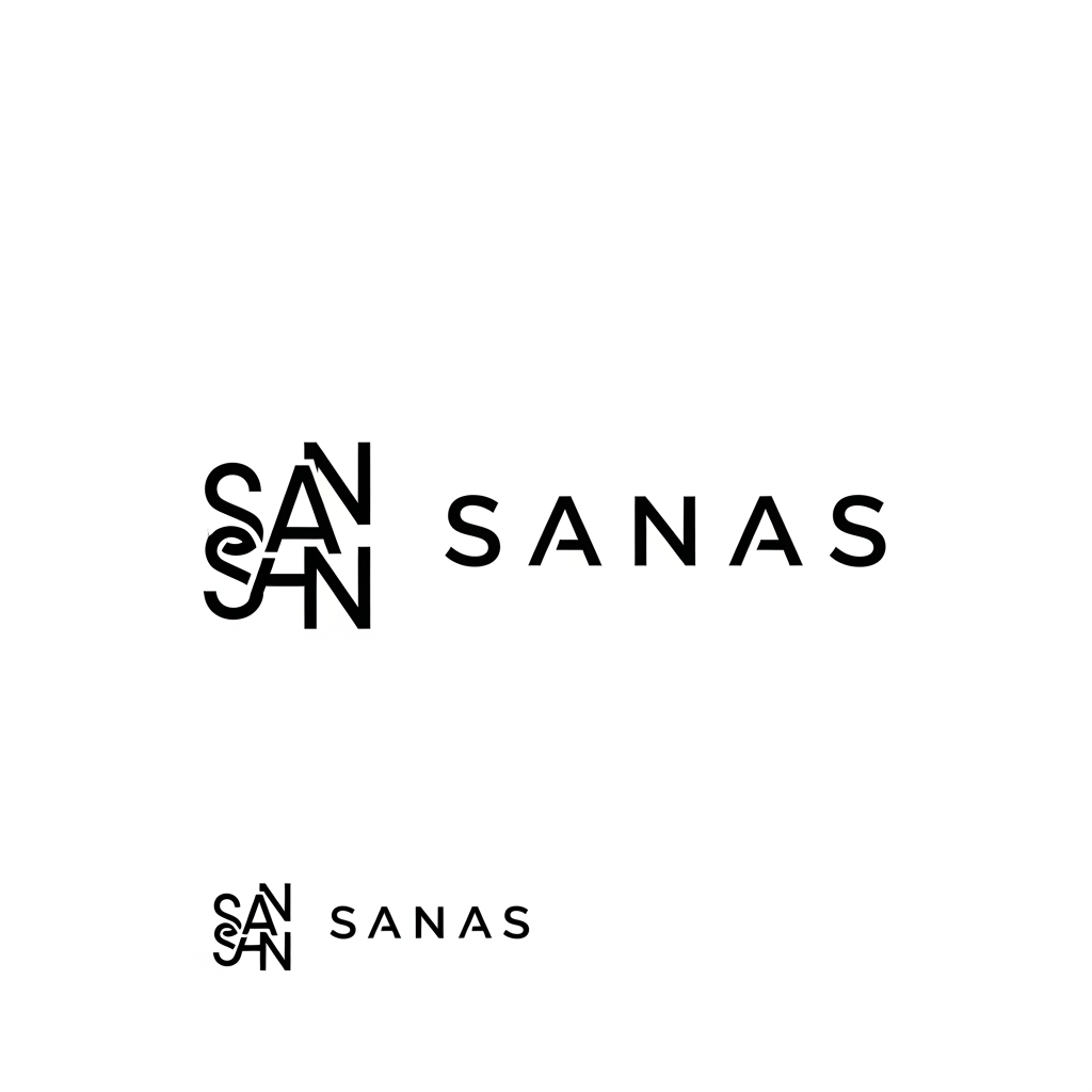 AI Design for Design a world-class minimalist logo for the brand name "SANAS".
The logo should look like it belongs to a global multi-business corporation, not a company from one specific industry. It must be timeless, premium, elegant, iconic, and instantly recognizable.
Style:
• Minimal geometric design
• Luxury branding
• Corporate identity
• Flat vector
• Monoline precision
• Swiss design influence
• Modern but timeless
• Strong visual balance
Requirements:
• Use only the word SANAS or an abstract symbol inspired by the letters.
• Avoid solar, construction, electrical, real estate, technology, leaf, house, gear, lightning, globe, factory, shield, handshake, or generic business icons.
• Create a unique abstract monogram that could become as recognizable as Apple, Nike, Tesla, or Chanel.
• The symbol should work independently without the text.
• Perfect symmetry and clean proportions.
• Designed on a grid.
• Premium typography with custom letter spacing.
Colors:
Black and White only.
Mood:
Confident
Luxury
Global
Innovative
Trustworthy
Premium
Future-ready
Output:
Vector logo on white background with symbol, wordmark, and combined version.