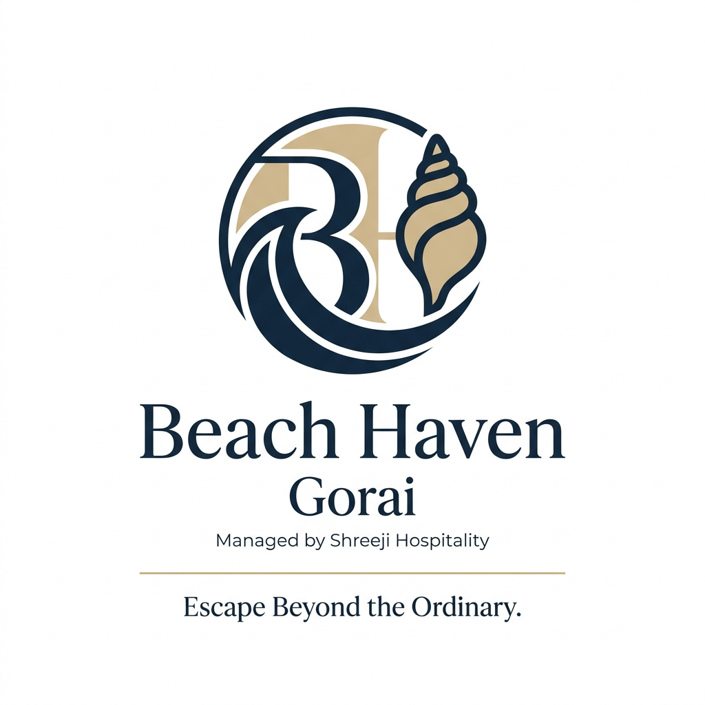 AI Design for Prompt:
Design a timeless, premium logo for a luxury beach villa named "Beach Haven." The logo should embody elegance, serenity, and coastal luxury with a refined minimalist aesthetic. Create a sophisticated icon inspired by the ocean, gentle waves, seashells, palm silhouettes, coastal horizon, or a modern monogram that subtly represents the sea—avoid generic clip-art or overly detailed illustrations.
Typography should be luxurious and editorial:
Primary Text: Beach Haven
Subtext: Gorai
Managed by Shreeji Hospitality (smaller and elegant)
Place a tagline beneath the logo in a refined serif or light sans-serif. Use only one of these options:
Where Waves Welcome You.
Your Haven by the Beach.
Escape Beyond the Ordinary.
Stay Close to the Waves.
Style: Minimal, high-end, boutique resort branding, luxury hospitality identity, quiet luxury, old-money aesthetic, clean vector, balanced composition, premium spacing, timeless, scalable, flat design, no mockups, no gradients, no 3D effects, no AI-style embellishments.
Color palette:
Deep Navy (#0F2D3A)
Sand Beige (#E9DFC9)
Warm Ivory (#F8F6F2)
Muted Gold (#C8A96A) as an accent only
The logo should feel suitable for signage, stationery, social media, room amenities, and luxury resort branding. Generate on a clean white or transparent background in a professional vector logo style.