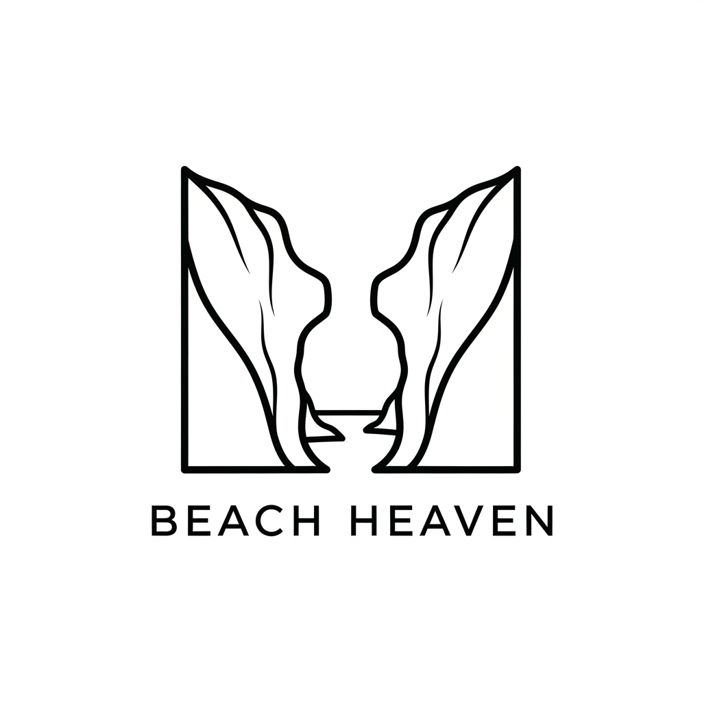 AI Design for Design a luxury symbolic logo for Beach Heaven inspired by a hidden cove discovered between coastal cliffs. Create an abstract emblem using elegant negative space to represent protection, privacy, and exclusivity. The icon should feel like a luxury fashion-house symbol rather than a resort logo.
Typography:
Beach Heaven — Great Vibes
Gorai — Baskerville Display PT
Managed by Shreeji Hospitality — Baskerville Display PT
Tagline: Escape Beyond the Ordinary.