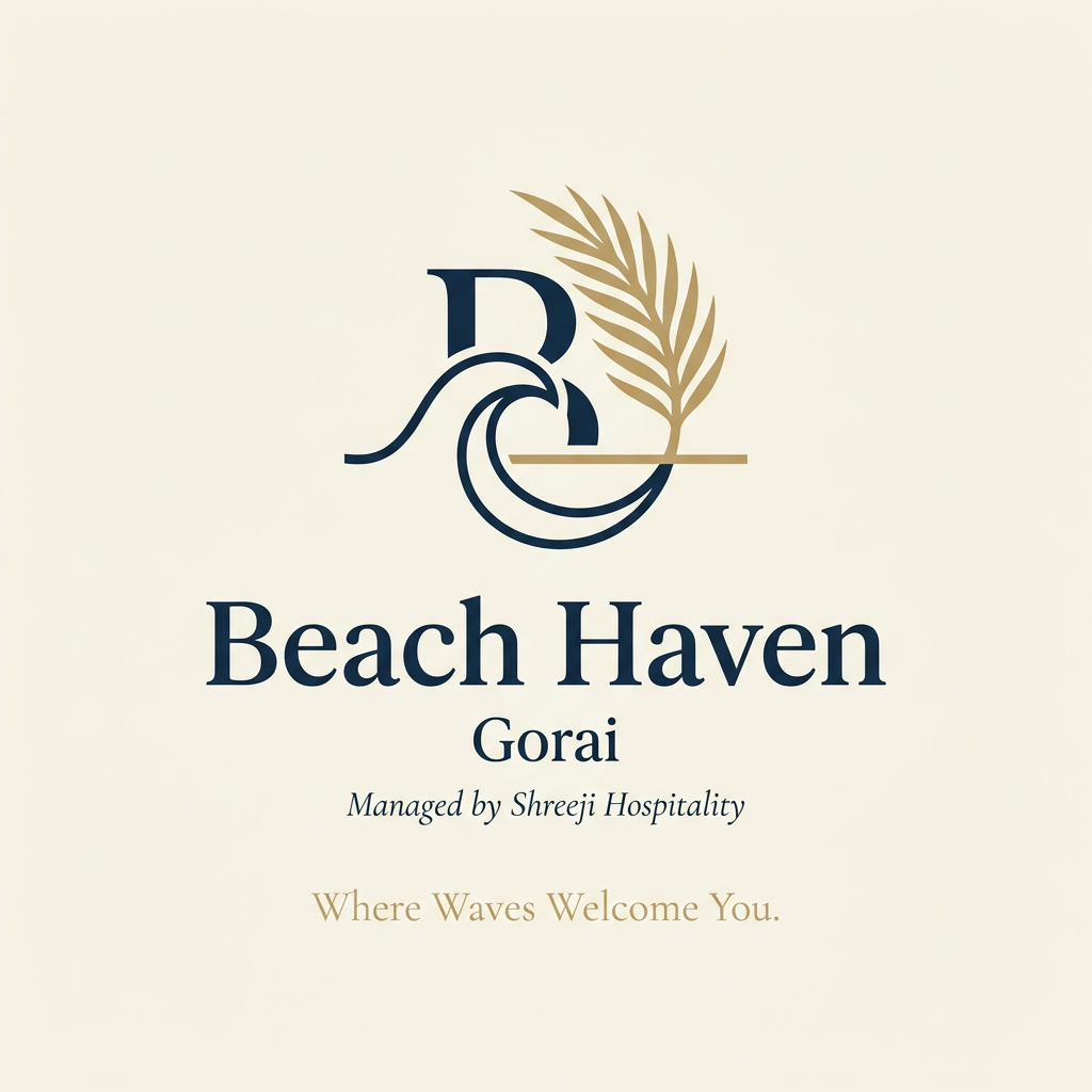 AI Design for Prompt:
Design a timeless, premium logo for a luxury beach villa named "Beach Haven." The logo should embody elegance, serenity, and coastal luxury with a refined minimalist aesthetic. Create a sophisticated icon inspired by the ocean, gentle waves, seashells, palm silhouettes, coastal horizon, or a modern monogram that subtly represents the sea—avoid generic clip-art or overly detailed illustrations.
Typography should be luxurious and editorial:
Primary Text: Beach Haven
Subtext: Gorai
Managed by Shreeji Hospitality (smaller and elegant)
Place a tagline beneath the logo in a refined serif or light sans-serif. Use only one of these options:
Where Waves Welcome You.
Your Haven by the Beach.
Escape Beyond the Ordinary.
Stay Close to the Waves.
Style: Minimal, high-end, boutique resort branding, luxury hospitality identity, quiet luxury, old-money aesthetic, clean vector, balanced composition, premium spacing, timeless, scalable, flat design, no mockups, no gradients, no 3D effects, no AI-style embellishments.
Color palette:
Deep Navy (#0F2D3A)
Sand Beige (#E9DFC9)
Warm Ivory (#F8F6F2)
Muted Gold (#C8A96A) as an accent only
The logo should feel suitable for signage, stationery, social media, room amenities, and luxury resort branding. Generate on a clean white or transparent background in a professional vector logo style.