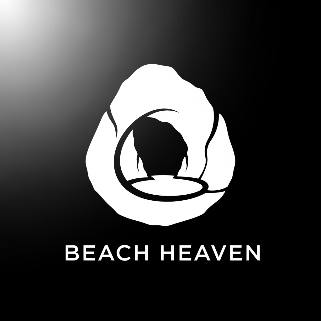 AI Design for Design a luxury symbolic logo for Beach Heaven inspired by a hidden cove discovered between coastal cliffs. Create an abstract emblem using elegant negative space to represent protection, privacy, and exclusivity. The icon should feel like a luxury fashion-house symbol rather than a resort logo.
Typography:
Beach Heaven — Great Vibes
Gorai — Baskerville Display PT
Managed by Shreeji Hospitality — Baskerville Display PT
Tagline: Escape Beyond the Ordinary.