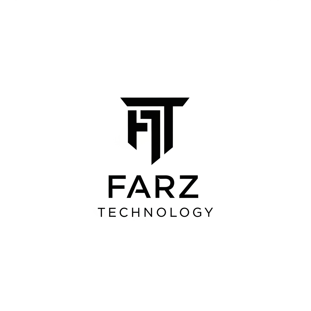 AI Design for Design a clean, premium black logo for "Farz Technology" on a pure white background. The logo should represent a modern IT and software company with a strong, sturdy, and professional identity. Keep the design minimal, timeless, and easily recognizable. Create a unique geometric monogram using the letters "F" and "T" or an abstract technology-inspired symbol. Use bold, clean lines with balanced proportions. The typography should be modern sans-serif, simple, elegant, and highly legible. Place the icon above or beside the text "Farz Technology." Avoid gradients, shadows, 3D effects, glowing elements, circuits, robots, or overly futuristic graphics. The logo must look excellent in black only, be scalable for websites, mobile apps, business cards, software products, and letterheads, and remain memorable even at small sizes. Use plenty of white space for a premium corporate appearance. Output as a flat vector-style logo on a white background.