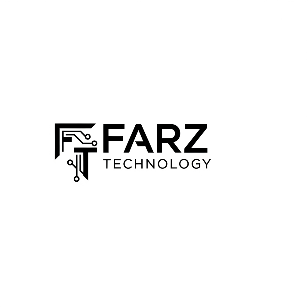 AI Design for Make the black color logo of the "Farz Technology"