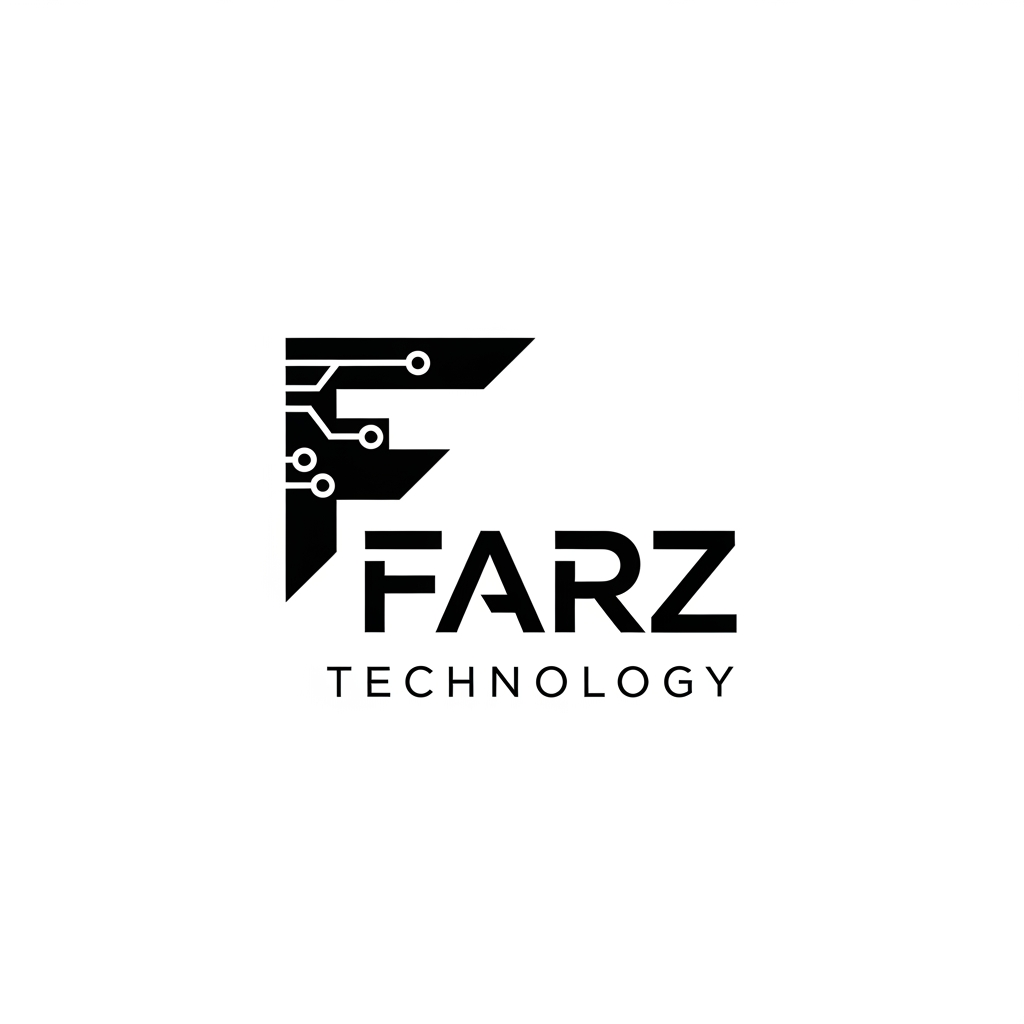AI Design for Make the black color logo of the "Farz Technology"