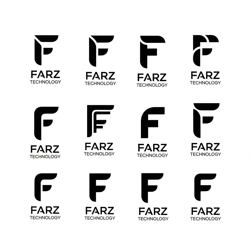 AI Design for Design a world-class logo for "Farz Technology", a software, AI, and digital technology company.
Create a custom-designed letter "F" that functions as a unique brand symbol—not a typed font, not a monogram, and not a modified existing typeface. The "F" should be handcrafted with perfect proportions and become an instantly recognizable icon.
Design Direction
Use only the letter "F" as the icon.
Create the "F" from simple geometric shapes with smooth curves and subtle rounded corners.
The icon should feel strong, stable, intelligent, premium, and trustworthy.
Keep it minimalist with excellent use of negative space.
The logo should look timeless rather than trendy.
Make the "F" memorable enough to be recognized without the company name.
Avoid
No "T" or any other letters.
No monograms.
No racing or esports style.
No sharp cuts or aggressive angles.
No italic or slanted designs.
No lightning bolts.
No arrows.
No circuit board lines.
No AI brain icons.
No hexagons.
No infinity symbols.
No globes.
No shields.
No pixel effects.
No gradients.
No shadows.
No 3D.
No generic app icon.
Typography
Write Farz Technology below the icon using a premium geometric sans-serif similar to:
Circular
Söhne
Inter
SF Pro Display
Avenir Next
Use medium weight with balanced spacing.
Style
Think of the quality and simplicity of logos designed by:
Apple
OpenAI
Stripe
Notion
Airbnb
Linear
Vercel
The logo should look like it was created by Pentagram, Collins, or Wolff Olins, not by an AI template.
Colors
Solid Black (#000000)
Pure White Background (#FFFFFF)
Output
Generate 12 completely different custom "F" concepts, each with a unique construction and visual identity. Do not generate font variations—each concept should be an original logo symbol suitable for a billion-dollar technology company.
Style keywords: Swiss Design • Minimalism • Geometric • Corporate • Premium • Timeless • Vector • Iconic • Flat Design • Negative Space • Luxury Technology Brand.