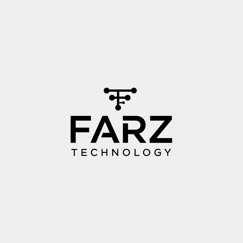 AI Design for Make the black color logo of the "Farz Technology"