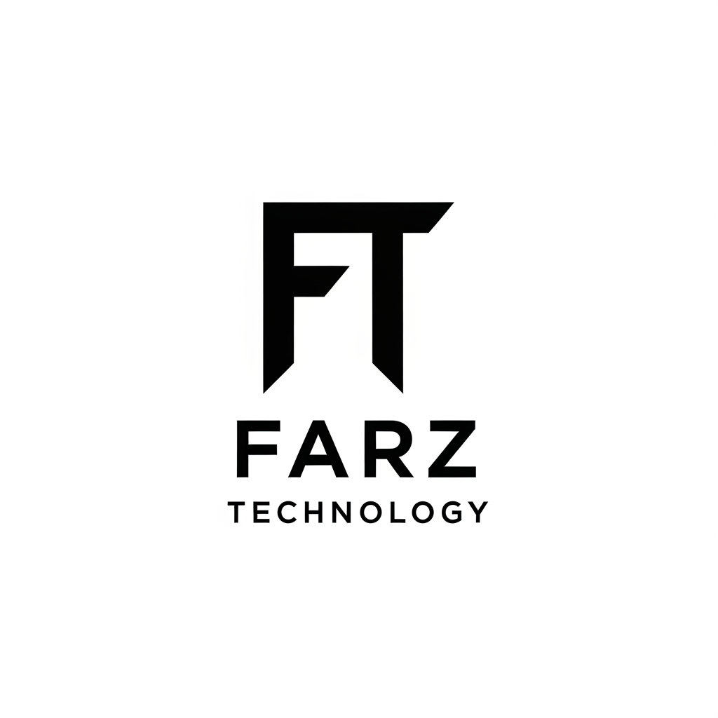AI Design for Design a clean, premium black logo for "Farz Technology" on a pure white background. The logo should represent a modern IT and software company with a strong, sturdy, and professional identity. Keep the design minimal, timeless, and easily recognizable. Create a unique geometric monogram using the letters "F" and "T" or an abstract technology-inspired symbol. Use bold, clean lines with balanced proportions. The typography should be modern sans-serif, simple, elegant, and highly legible. Place the icon above or beside the text "Farz Technology." Avoid gradients, shadows, 3D effects, glowing elements, circuits, robots, or overly futuristic graphics. The logo must look excellent in black only, be scalable for websites, mobile apps, business cards, software products, and letterheads, and remain memorable even at small sizes. Use plenty of white space for a premium corporate appearance. Output as a flat vector-style logo on a white background.