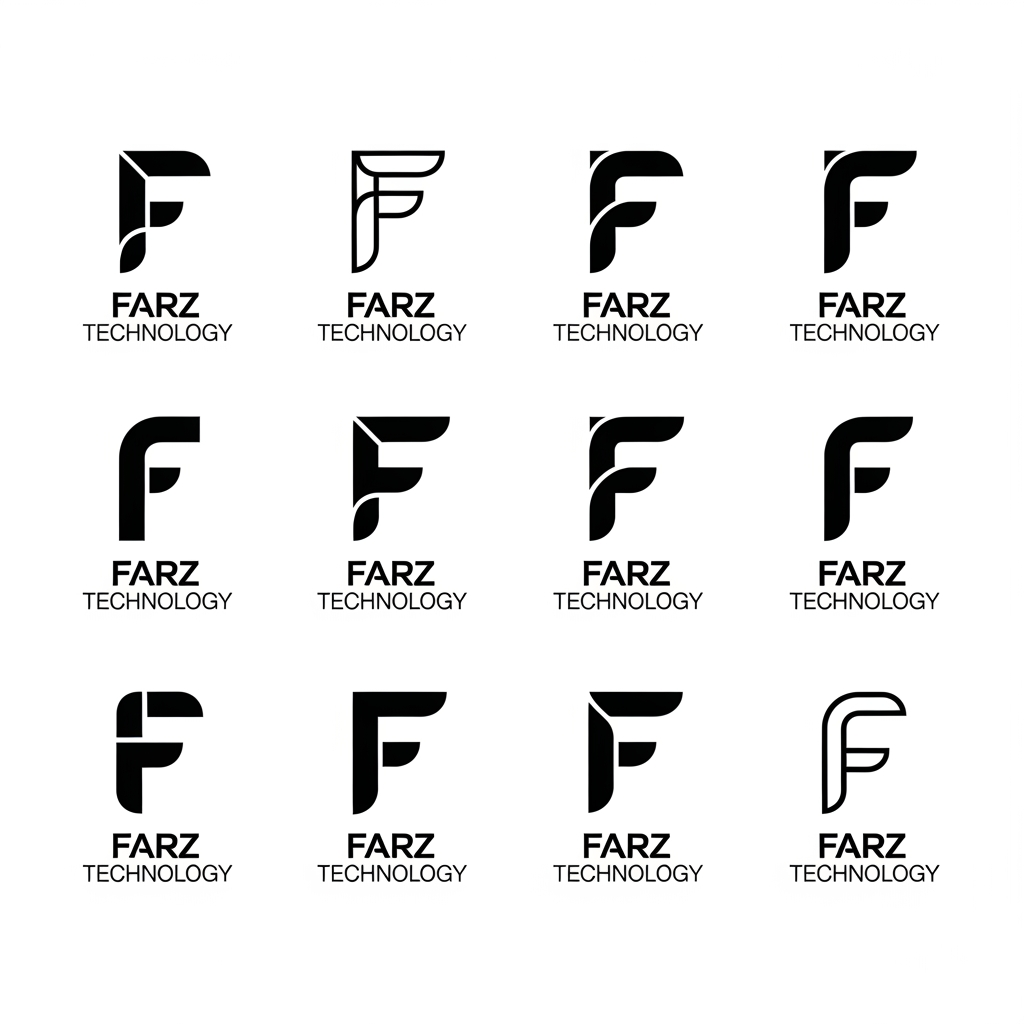 AI Design for Design a world-class logo for "Farz Technology", a software, AI, and digital technology company.
Create a custom-designed letter "F" that functions as a unique brand symbol—not a typed font, not a monogram, and not a modified existing typeface. The "F" should be handcrafted with perfect proportions and become an instantly recognizable icon.
Design Direction
Use only the letter "F" as the icon.
Create the "F" from simple geometric shapes with smooth curves and subtle rounded corners.
The icon should feel strong, stable, intelligent, premium, and trustworthy.
Keep it minimalist with excellent use of negative space.
The logo should look timeless rather than trendy.
Make the "F" memorable enough to be recognized without the company name.
Avoid
No "T" or any other letters.
No monograms.
No racing or esports style.
No sharp cuts or aggressive angles.
No italic or slanted designs.
No lightning bolts.
No arrows.
No circuit board lines.
No AI brain icons.
No hexagons.
No infinity symbols.
No globes.
No shields.
No pixel effects.
No gradients.
No shadows.
No 3D.
No generic app icon.
Typography
Write Farz Technology below the icon using a premium geometric sans-serif similar to:
Circular
Söhne
Inter
SF Pro Display
Avenir Next
Use medium weight with balanced spacing.
Style
Think of the quality and simplicity of logos designed by:
Apple
OpenAI
Stripe
Notion
Airbnb
Linear
Vercel
The logo should look like it was created by Pentagram, Collins, or Wolff Olins, not by an AI template.
Colors
Solid Black (#000000)
Pure White Background (#FFFFFF)
Output
Generate 12 completely different custom "F" concepts, each with a unique construction and visual identity. Do not generate font variations—each concept should be an original logo symbol suitable for a billion-dollar technology company.
Style keywords: Swiss Design • Minimalism • Geometric • Corporate • Premium • Timeless • Vector • Iconic • Flat Design • Negative Space • Luxury Technology Brand.