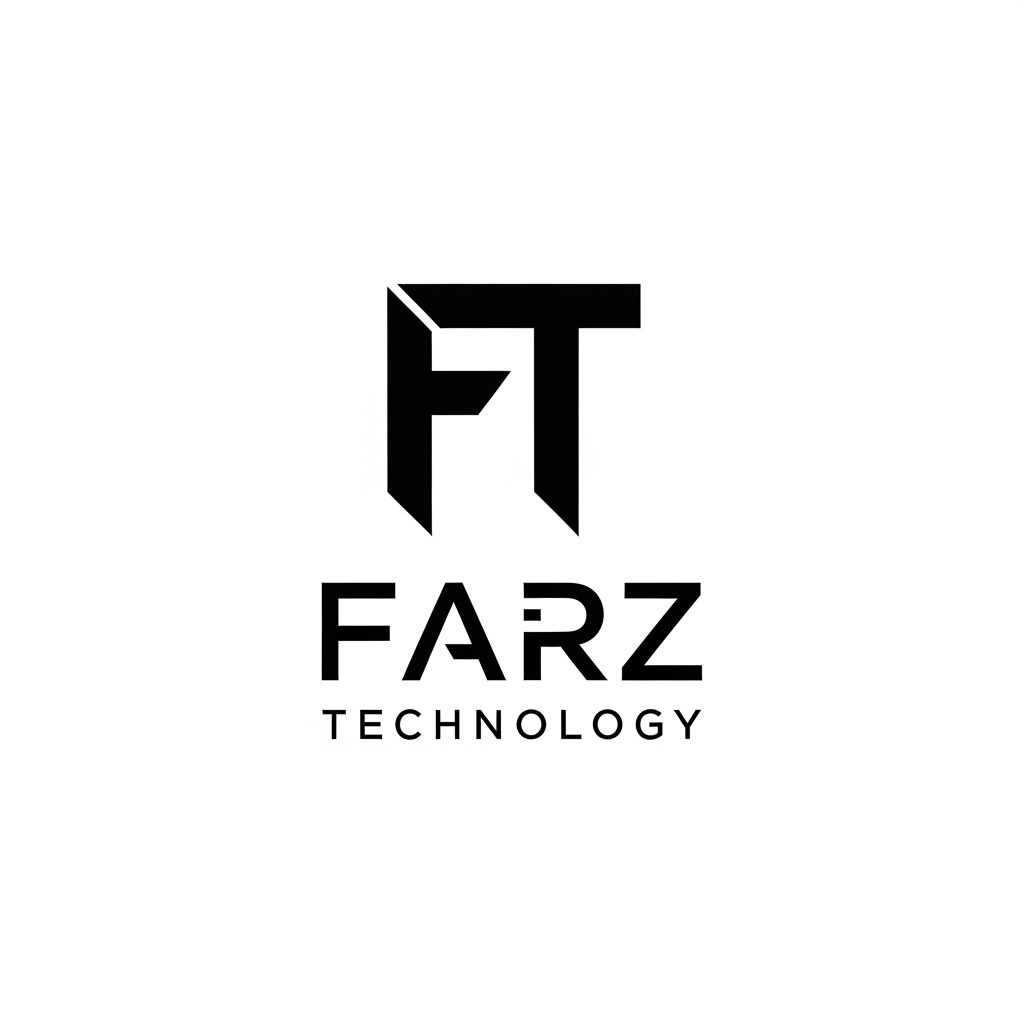 AI Design for Design a clean, premium black logo for "Farz Technology" on a pure white background. The logo should represent a modern IT and software company with a strong, sturdy, and professional identity. Keep the design minimal, timeless, and easily recognizable. Create a unique geometric monogram using the letters "F" and "T" or an abstract technology-inspired symbol. Use bold, clean lines with balanced proportions. The typography should be modern sans-serif, simple, elegant, and highly legible. Place the icon above or beside the text "Farz Technology." Avoid gradients, shadows, 3D effects, glowing elements, circuits, robots, or overly futuristic graphics. The logo must look excellent in black only, be scalable for websites, mobile apps, business cards, software products, and letterheads, and remain memorable even at small sizes. Use plenty of white space for a premium corporate appearance. Output as a flat vector-style logo on a white background.