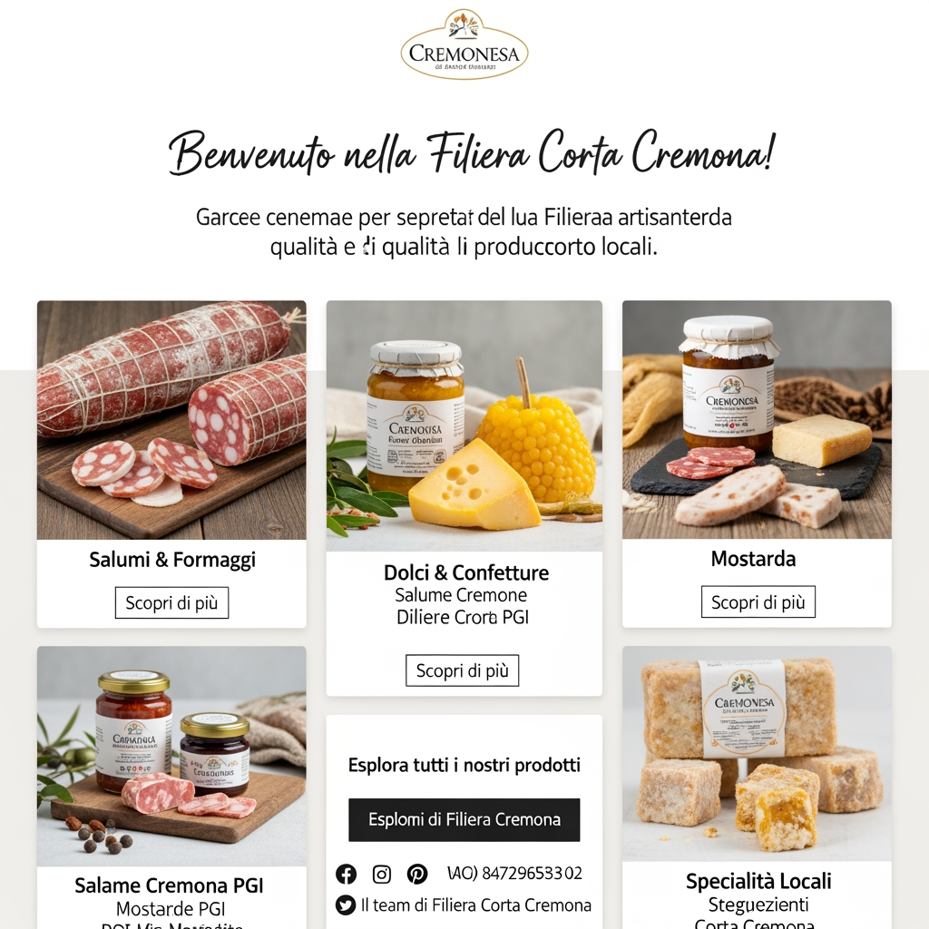 AI Design for create a welcome email for an ecommerce https://filieracortacremona.it/tutti-i-prodotti/