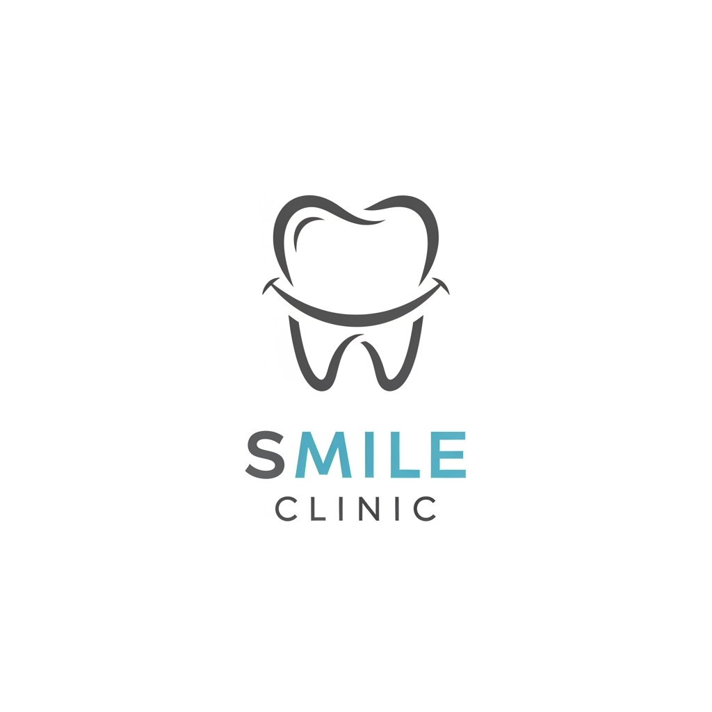 AI Design for i want a logo of my dental clinic and my clinic name is Smile Clinic no back svg form