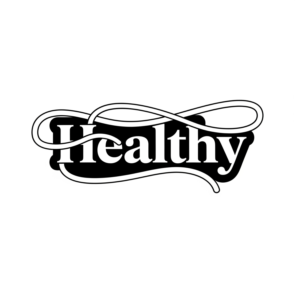 AI Design for i want logo using my website border line name is Healthy in svg form just font desgin logo color white without background