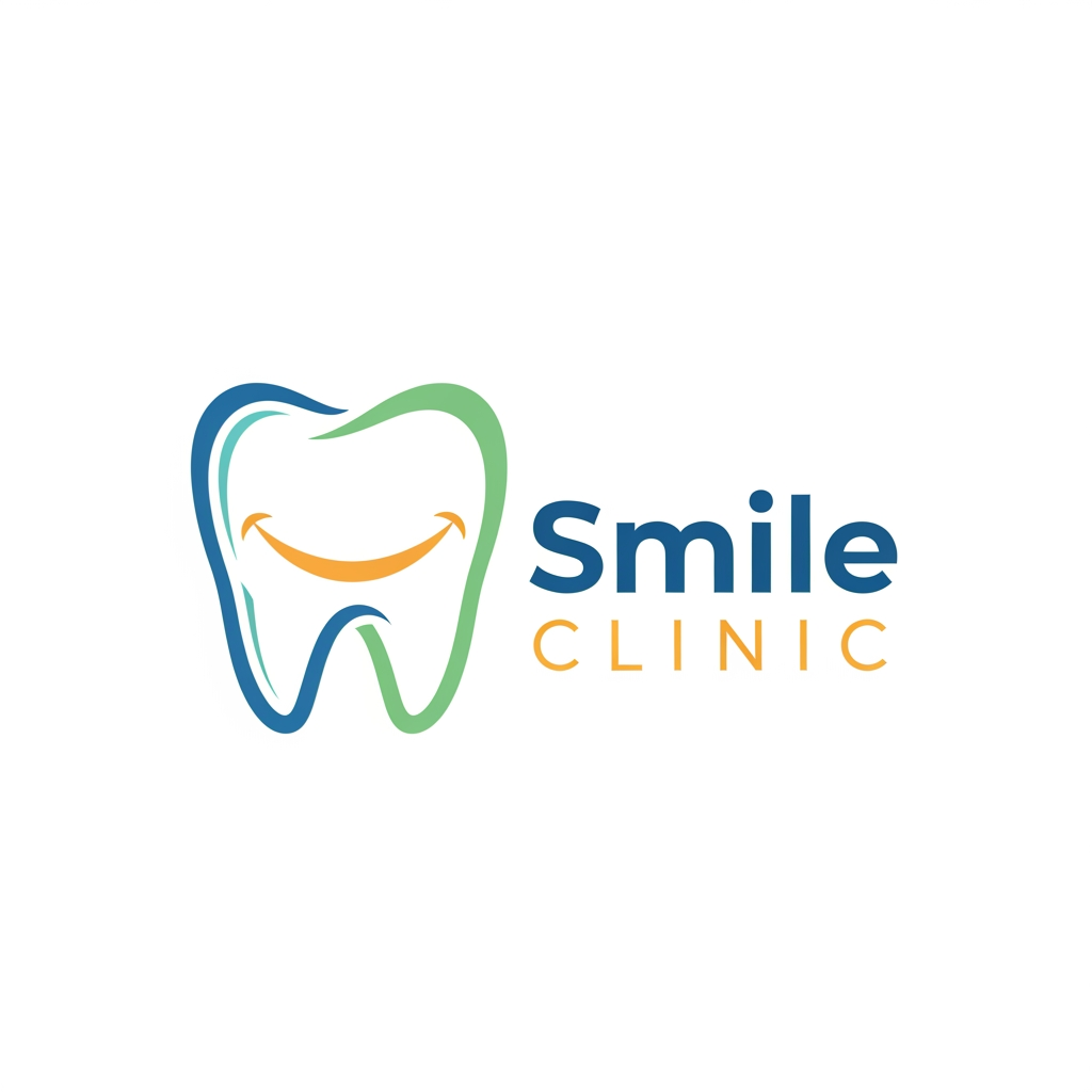 AI Design for i want a logo of my dental clinic and my clinic name is Smile Clinic no back svg form