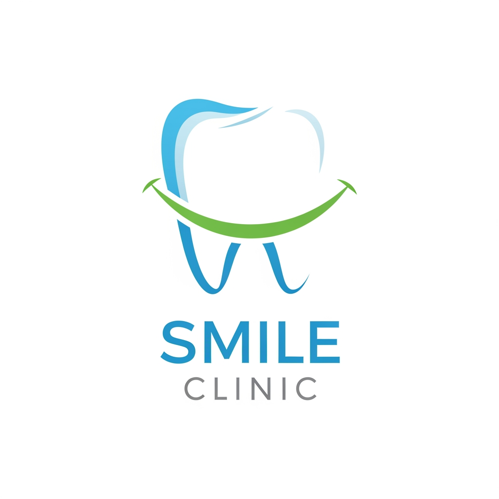 AI Design for i want a logo of my dental clinic and my clinic name is Smile Clinic no back svg form