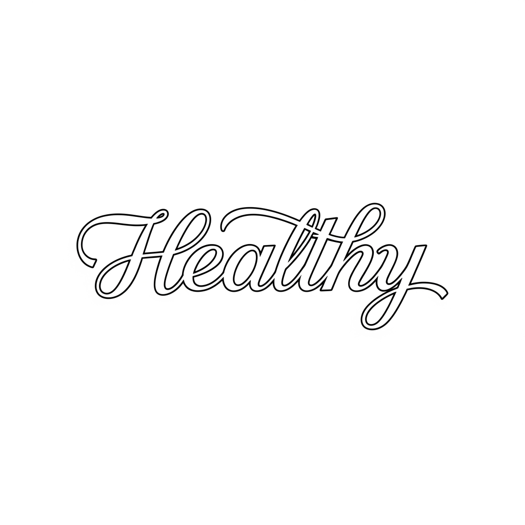 AI Design for i want logo using my website border line name is Healthy in svg form just font desgin logo color white