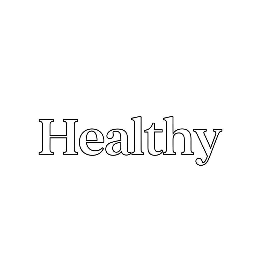 AI Design for i want logo using my website border line name is Healthy in svg form just font desgin logo color white