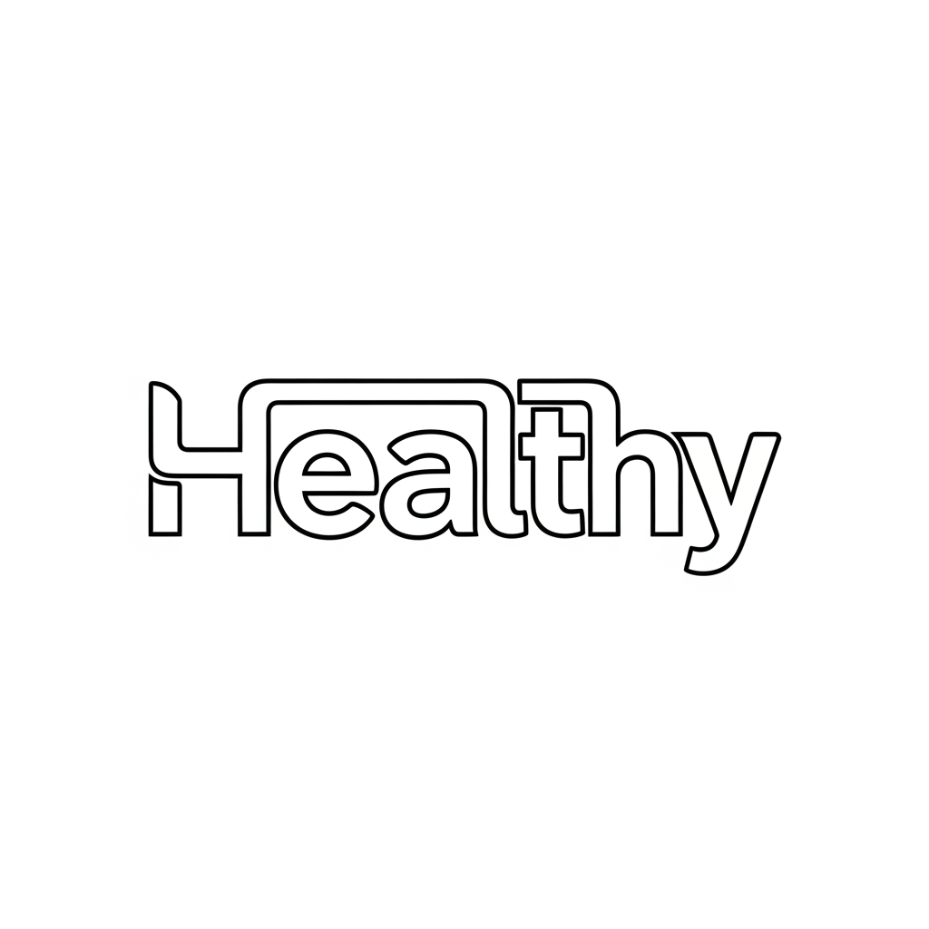 AI Design for i want logo using my website border line name is Healthy in svg form just font desgin logo color white without background