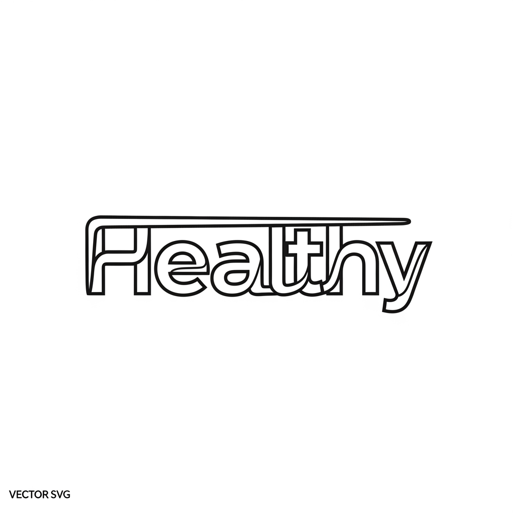 AI Design for i want logo using my website border line name is Healthy in svg form just font desgin logo color white without background