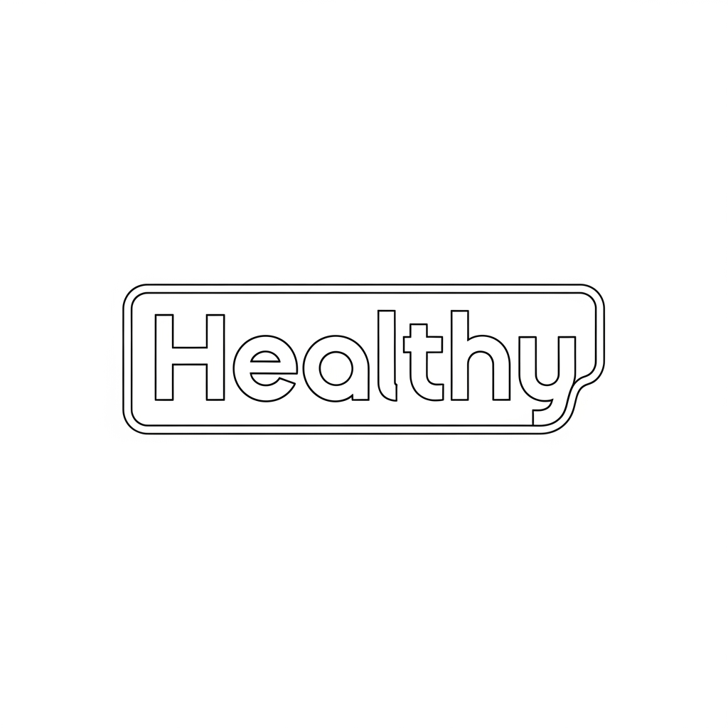 AI Design for i want logo using my website border line name is Healthy in svg form just font desgin logo color white